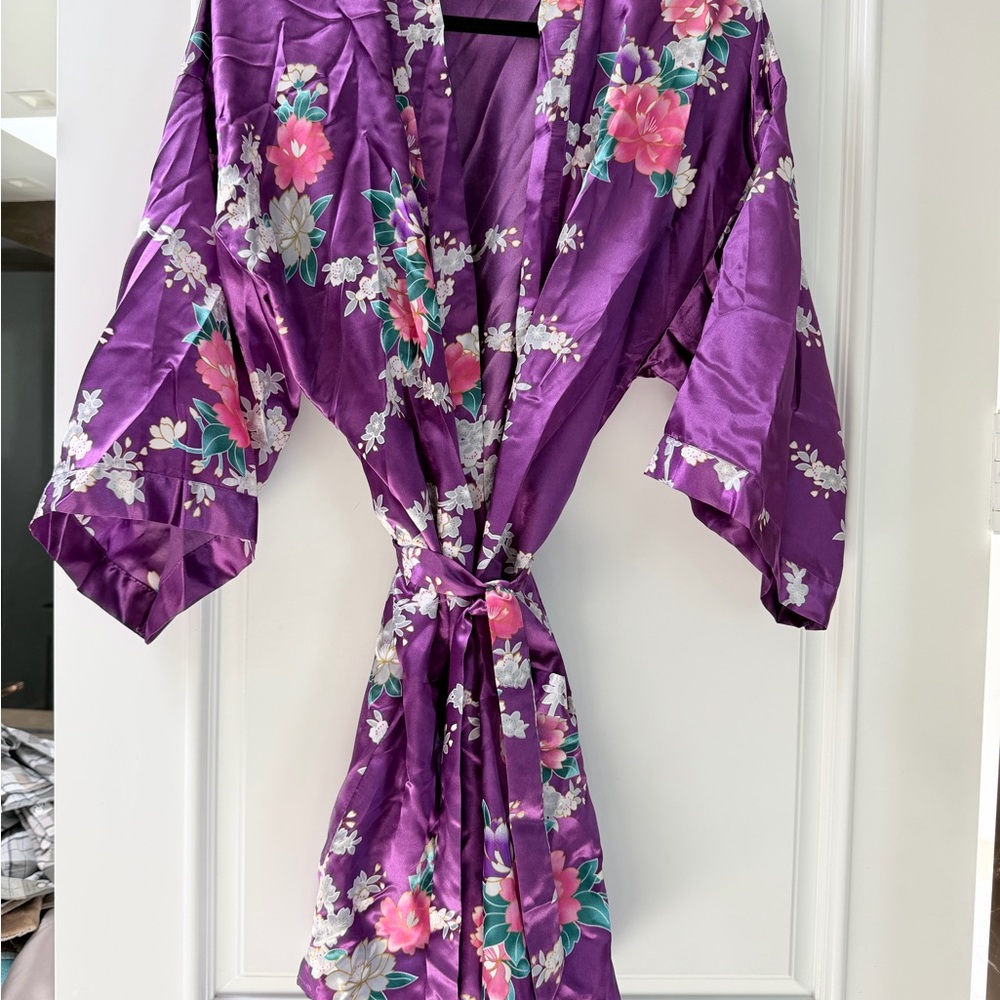 Floral Purple Kimono Robe